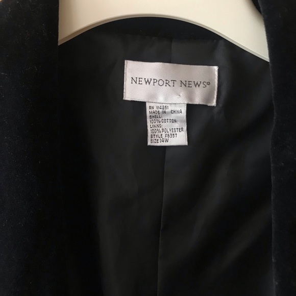 NEWPORT NEWS 💕 14W Black Velvet BlazerEXC - Picture 5 of 6
